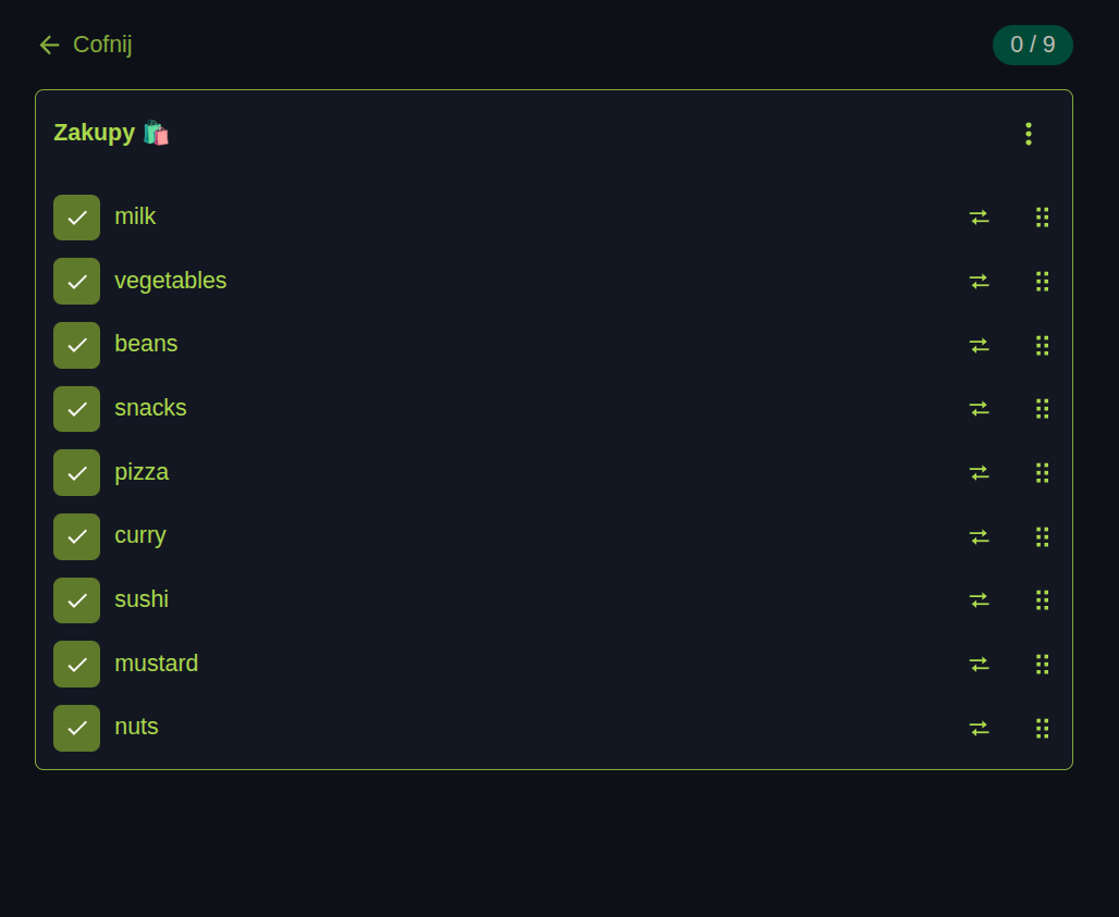 JustOrganizeIt task management application desktop interface showing organized lists and item tracking
