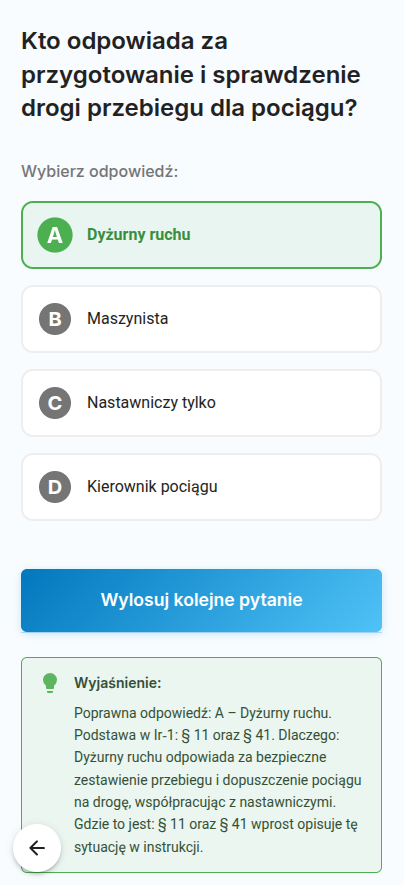 LokoTest mobile app interface displaying railway certification practice questions